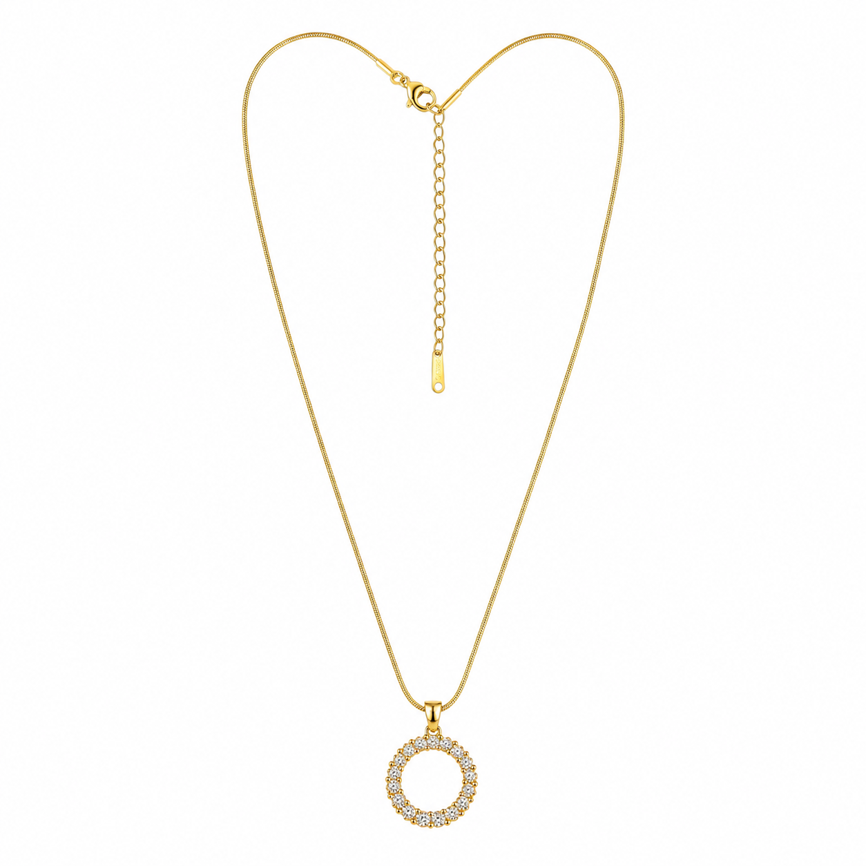 Gold Plated Halo Necklace for Women | Elegant Waterproof & Anti-Tarnish Necklace for Girls & Women | Stylish Everyday Jewellery & Perfect Gift for Her