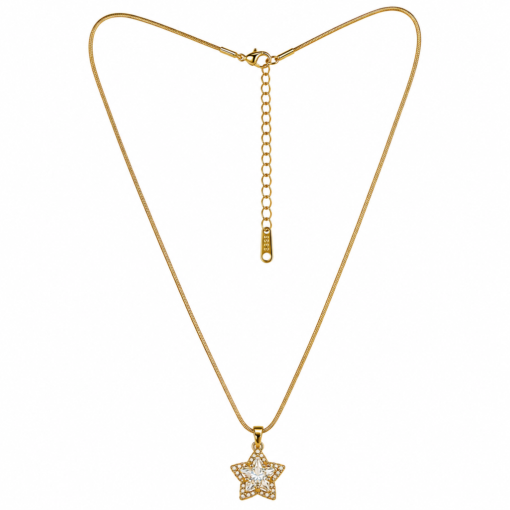 PALERMO JEWELS Valentine Gift For Girlfriend Latest Stylish Gold Plated Crystal Chain Pendant Necklace for Women and Girls