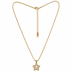 PALERMO JEWELS Valentine Gift For Girlfriend Latest Stylish Gold Plated Crystal Chain Pendant Necklace for Women and Girls