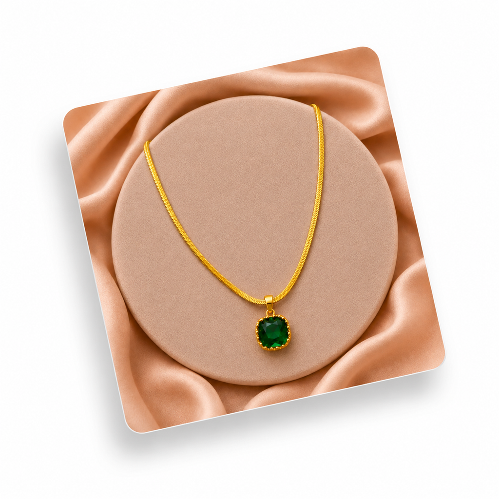 Palermo Jewels  Gold Plated Moon Stone Pendant Necklace for Women & Girls