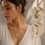 PALERMO JEWELS Valentine Gift For Girlfriend Latest Stylish Gold Plated Crystal Chain Pendant Necklace for Women and Girls