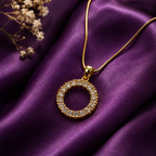 Gold Plated Halo Necklace for Women | Elegant Waterproof & Anti-Tarnish Necklace for Girls & Women | Stylish Everyday Jewellery & Perfect Gift for Her
