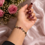 Palermo Jewels Silver Plated Multicolor Stones Studded Anti Tarnish Tulip Bracelet
