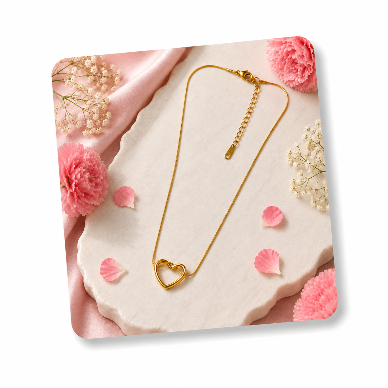 Palermo Jewels Gold-Plated Anti Tarnish Heart Themed Pendant