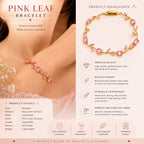 Palermo Jewels Gold Plated Pink Stones Studded Anti Tarnish Tulip Bracelet